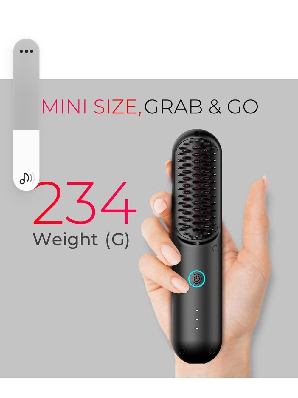 TYMO Porta Cordless Hair Straightener Brush, Portable Mini Straightening Brush